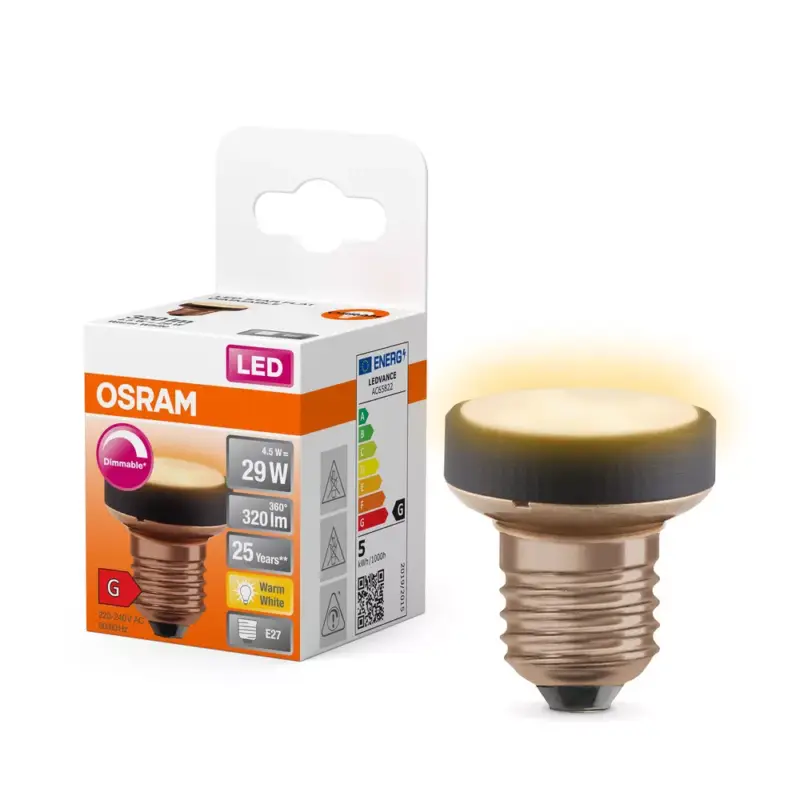 LED izzó reflektor E27 4.5W = 29W 320lm 2700K Meleg 100°-os fényerőszabályozható lapos lámpa Osram Korlátozott ajánlat