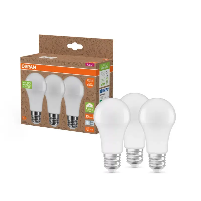 3x LED izzó A60 E27 14W = 100W 1521lm 4000K semleges 200° Osram PCR LÁMPÁK Különleges ajánlat