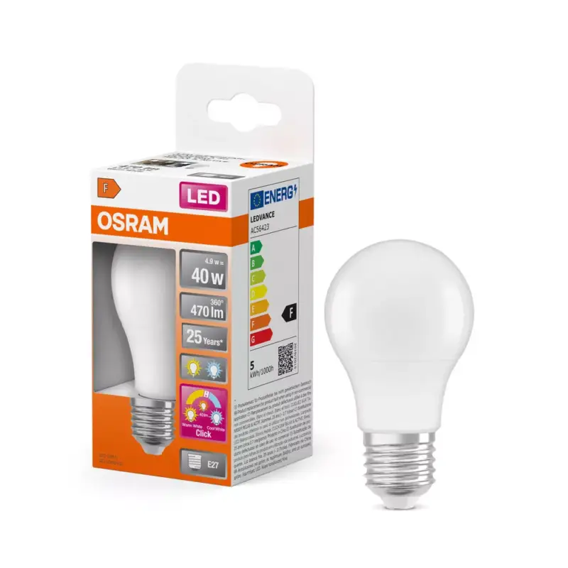 Utolsó esély LED izzó A60 E27 4.9W = 40W 470lm 2700-4000K CCT 200° Relax Active and Sleep CLASSIC Osram
