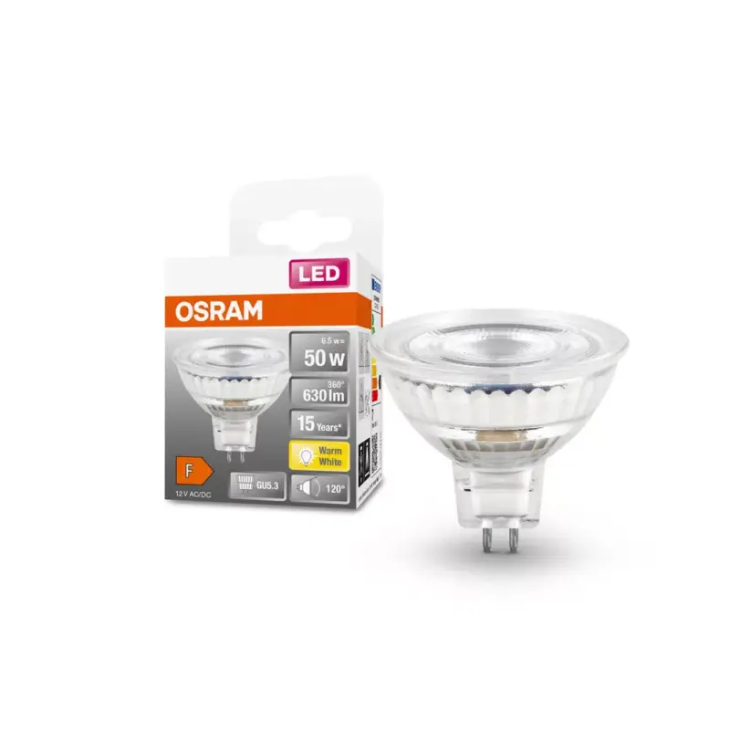 Szuper akció LED izzó MR16 reflektor GU5.3 6.5W = 50W 630lm 2700K Meleg 12V 120° STAR Osram