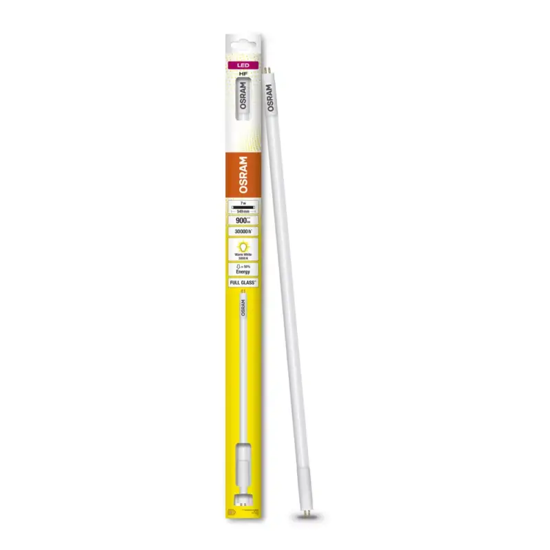 Végkiárusítás G5 T5 LED fénycső 7W = 14W 900lm 3000K Meleg 190° 55cm LED cső HF Osram
