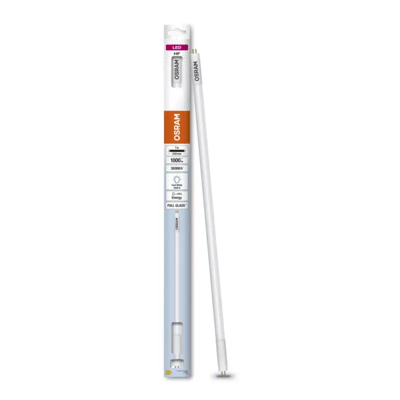 Újdonság G5 T5 LED fénycső 7W = 14W 1000lm 4000K semleges 190° 55cm LED cső HF Osram