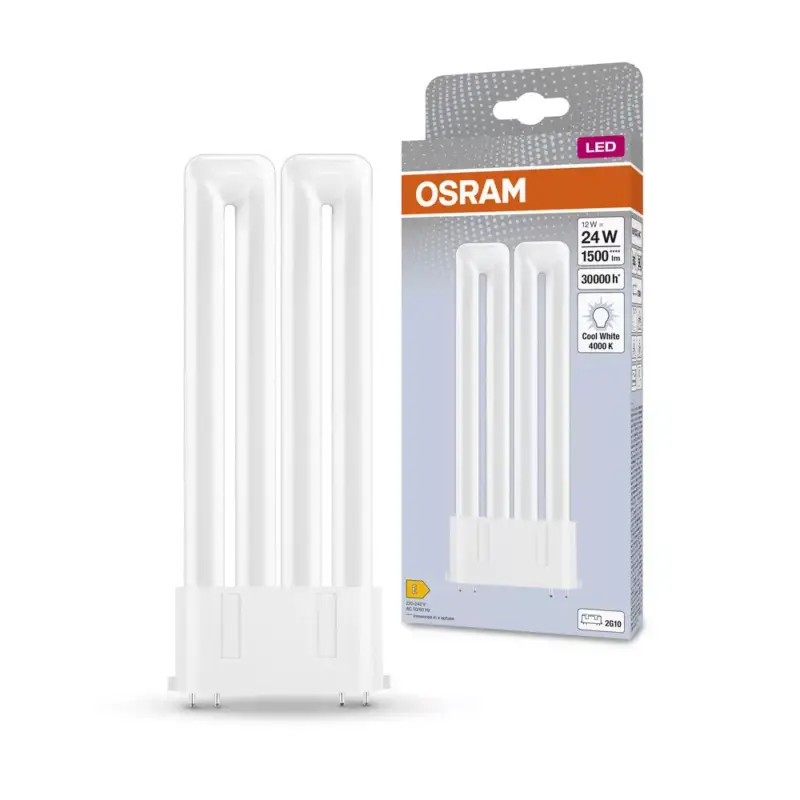 Bestseller LED fénycső, egyoldalas, 2G10, 12W = 24W, 1500lm, 4000K, semleges, 130°, DULUX LED F EM és AC, Osram