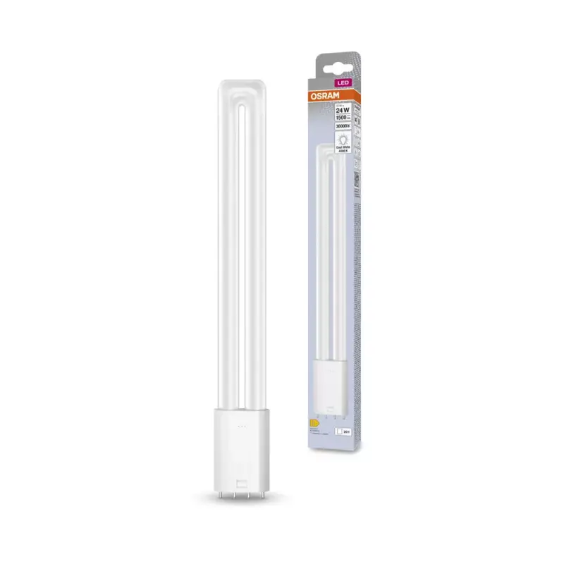 LED fénycső, egyoldalas, 2G11, 12W = 24W, 1500lm, 4000K, semleges, 140°, DULUX LED L HF és AC, Osram Biztonságos fizetés
