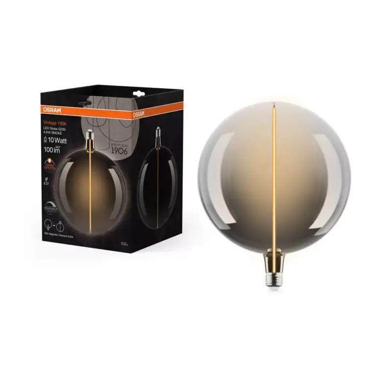 Biztonságos fizetés LED dekoratív izzó E27 4,8 W = 10 W 100 lm 1800 K Meleg 320° Füstölt Izzószálas Szabályozható Fényerő Vintage 1906 Osram