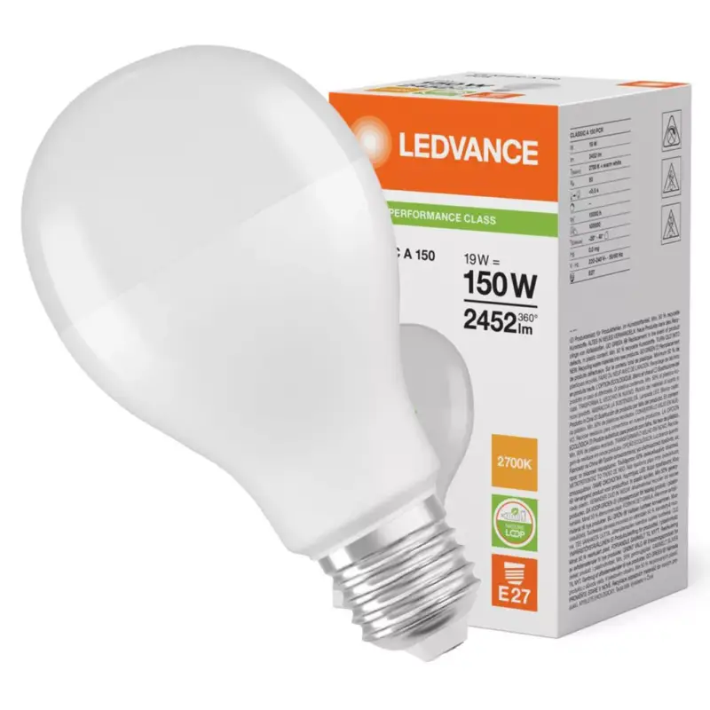 LED izzó E27 A65 19W = 150W 2452lm 2700K Meleg 180° Ledvance Kiárusítás