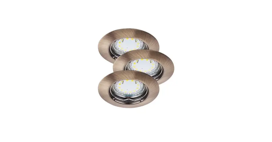 Akciós ár Rábalux Lite LED 3xGU10 3W fix bronz beépíthető spotlámpa (3db/szett) 1048