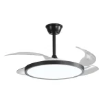 Optonica LED mennyezeti lámpa és ventilátor 36W 2880lm CCT fekete IP20 19105 Gyors szállítás