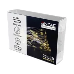 Entac karácsonyi nano fényfüzér beltéri időzítővel 1,1m 20 LED meleg fehér IP20 ECL-S20WW-T Alacsony ár