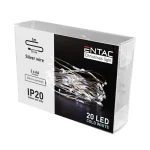 Entac karácsonyi nano fényfüzér beltéri 1,1m 20 LED hideg fehér IP20 ECL-S20CW Outlet
