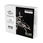 Azonnali szállítás Entac karácsonyi fényfüzér beltéri 2,3m 20 LED meleg fehér IP20 ECL-20WW