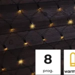 Outlet Tracon karácsonyi fényháló 5+3x1,5m meleg fehér kültéri/beltéri CHRNOP220WW