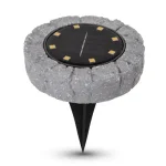 Entac napelemes kerti szolár lámpa leszúrható sötétszürke kőhatású 8 LED IP44 EGSL-P8LGR-S Csak ma