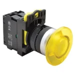 Tracon gombafejű világító nyomógomb sárga 1×NO, 5A/230V AC-15, 40mm, IP65 Különleges ajánlat