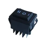 Tracon 3 állású billenő kapcsoló kétpólusú választókapcsoló (nyomó) BE-KI fekete 0-I-II felirat 6 érintkező 16A 250V TES-52-2 Expressz szállítás
