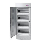 Kiárusítás Eti ECM48PT DIDO-E 48 modulos elosztó szekrény (4x12), süllyesztett lakáselosztó, átlátszó ajtóval 001100400