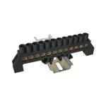 Tracon szigetelt földelősín gyűjtősín fekete 12P 230/400VAC 100A 8×12mm NPE-BK8-12 Biztonságos fizetés