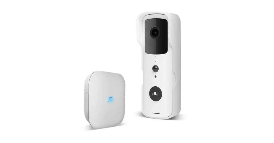Delight Smart Wi-Fi-s videó kaputelefon csengő szett akkumulátoros MicroSD FHD PIR fehér 55386WH Újdonság