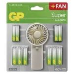Expressz kézbesítés GP alkáli elem SUPER AA 12 db+AAA 12 db ajándék kézi ventilátorral B0161M