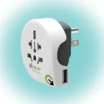 Q2 power Utazóadapter, "World to USA USB" 1.100150 Korlátozott ajánlat