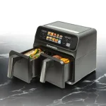 Vedd meg most Bewello Olaj nélküli fritőz XXL 230V 2200W dupla kosár, színes érintőkijelző 4+4 L BW1002D
