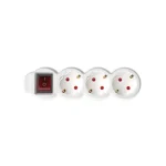 Prémium Somogyi 3-as asztali hálózati elosztó kapcsolóval 1,5m H05VV-F 3x1,5 mm2 NV 3K/WH/1,5