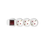 Somogyi 3-as asztali hálózati elosztó kapcsolóval 1,5m H05VV-F 3x1,0 mm2 NV 3K/WH Népszerű
