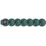Exkluzív ajánlat Home NV 6K-3/GR/1,5 hálózati elosztó, 3 m, H05VV-F 3G1,5 mm2 kábel, kétpólusú kapcsoló, IP20 kivitel, 6 védőérintkezős aljzat, max. 3500W, zöld NV 6K-3/GR/1,5