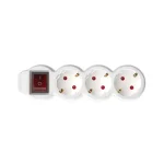 Home NV 3K-3/WH/1,5 hálózati elosztó, 3 m, H05VV-F 3G1,5 mm2 kábel, kétpólusú kapcsoló, IP20 kivitel, 3 védőérintkezős aljzat, max. 3500W, fehér NV 3K-3/WH/1,5 Akciós ár