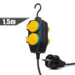 Kültéri elosztó fedéllel 1,5 m 4x230V 3x1,5 mm2 gumi IP44 20223D Olcsóbb