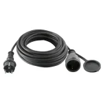 Home NV725BK 25m hosszabbító gumikábel, H07RN-F 3G1,5 mm² zárófedéllel, max. 3500 W, IP44, fekete NV725BK Outlet