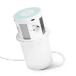 Expressz szállítás Delight Rejtett beépíthető elosztó süllyeszthető 4-es + vezeték nélküli töltés + 2xUSB + 2xType-C fehér 20434WH