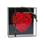 Kedvezmény Műrózsák szívalakban díszdobozban LED-es 29x29x6,2 cm DA01202