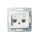 Kanlux DOMO 2xRJ45 Cat 6 UTP csatlakozóaljzat keret nélkül fehér 24756 Vedd meg most
