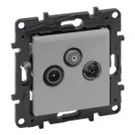 Legrand Niloé Step TV-R-SAT végzáró csatlakozóaljzat 10 dB alumínium 863379 Gyors szállítás