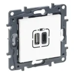 Rendeld meg most Legrand Niloé Step 2xUSB-A+C töltőaljzat 5V 3A 15W fehér 863140
