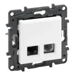 Gyors kiszállítás Legrand Niloé Step RJ45 Cat.6 UTP + 1xRJ11 telefon csatlakozóaljzat fehér 863156