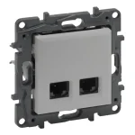 Legjobb ár Legrand Niloé Step 2xRJ45 Cat.6 STP csatlakozóaljzat alumínium 863366