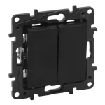 Legrand Niloé Step 106+6 kettős váltókapcsoló fekete 10AX 863508 Kedvezmény