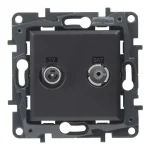 Legrand Niloé Step TV-R-SAT átmenő csatlakozóaljzat 14 dB fekete 863578 Árengedmény