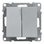 Végkiárusítás Legrand Suno 106+6 kettős váltókapcsoló keret nélkül 10AX, aluminium 721308