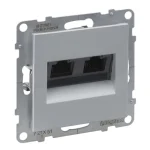Legrand Suno alumínium 2xRJ45 UTP Cat.5E csatlakozóaljzat, keret nélkül 721351 Alacsony ár