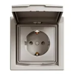 ASFORA 2P+F csatlakozóaljzat, gyermekvédelemmel, csapfedeles IP44 bronz EPH3100369 Újdonság