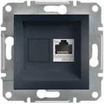 Asfora Adatátviteli aljzat 1xRJ45 CAT5e UTP rugós bekötés antracit IP20 Schneider EPH4300171 Újdonság