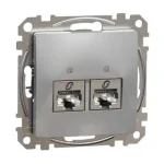 Schneider Sedna Design 2xRJ45 Cat6 UTP aljzat alumínium SDD113462 Gyors szállítás