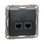 Schneider Sedna Design 2xRJ45 Cat6A UTP aljzat antracit SDD114467 Outlet