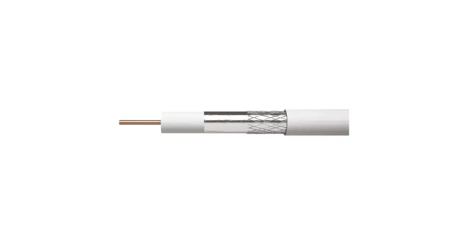 Emos Koax kábel RG6 75ohm fehér árnyékolt árnyékolt acél réz bevonatos 100 m/tekercs S5381E Bestseller
