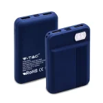 Szezonális akció Powerbank, 10000mAh kapacitás, digitális kijelző, 2xUSB, kék színű