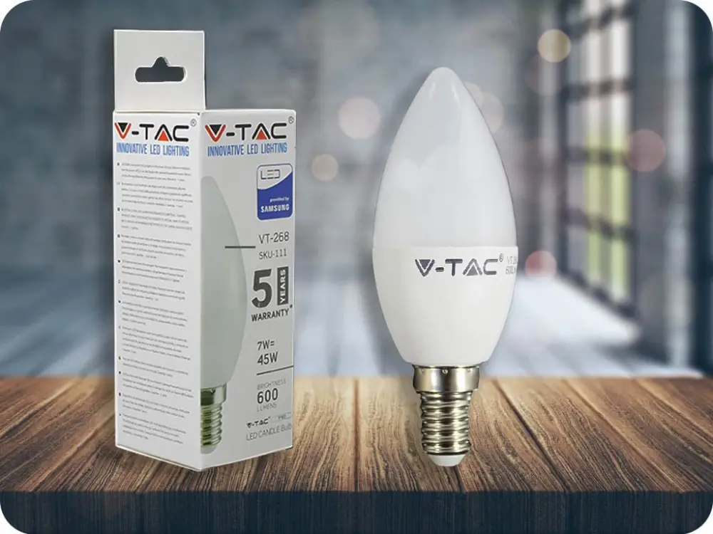 E14 LED izzó 7W, 600Lm, SAMSUNG chip, C37 Nézd meg most