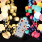 Solight LED 2in1 kültéri karácsonyi lánc, távirányító, 100xLED, RGB+W, 10m+5m, 8 funkció, IP44 [1V08-RGB] Utolsó esély